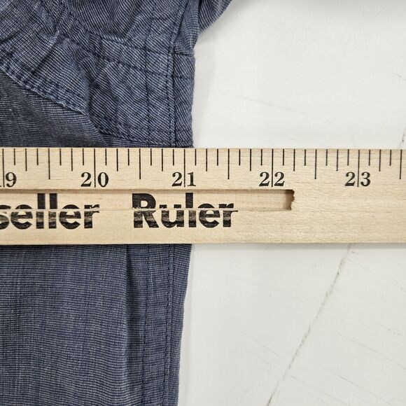 Howe Shirt Mens Medium Button Up Blue Casual Short Sleeve‎ Creates - Picture 7 of 9